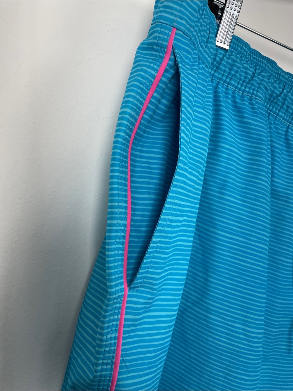 Vineyard Vine Men's 3XB Strip Teal Blue Lined Swim Trunks Shorts with Patch Logo - Picture 4 of 9